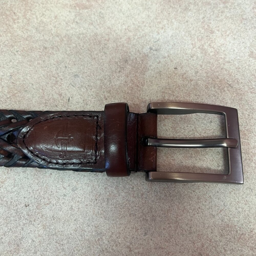 Dockers Braided Woven Brown Leather Western Belt Unisex - Picture 2 of 9